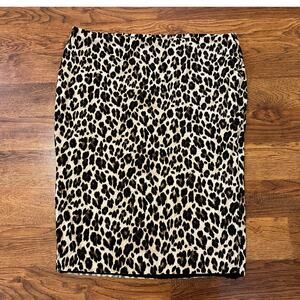 Vince Camuto Women's Knit Pencil Skirt Leopard Print Size XL Bold Style